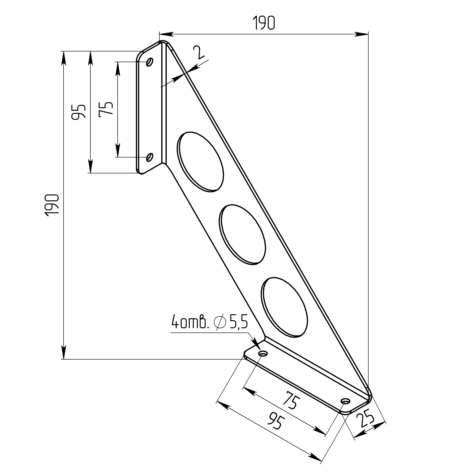 Консоль декоративна Одісей L=190х190 чорний